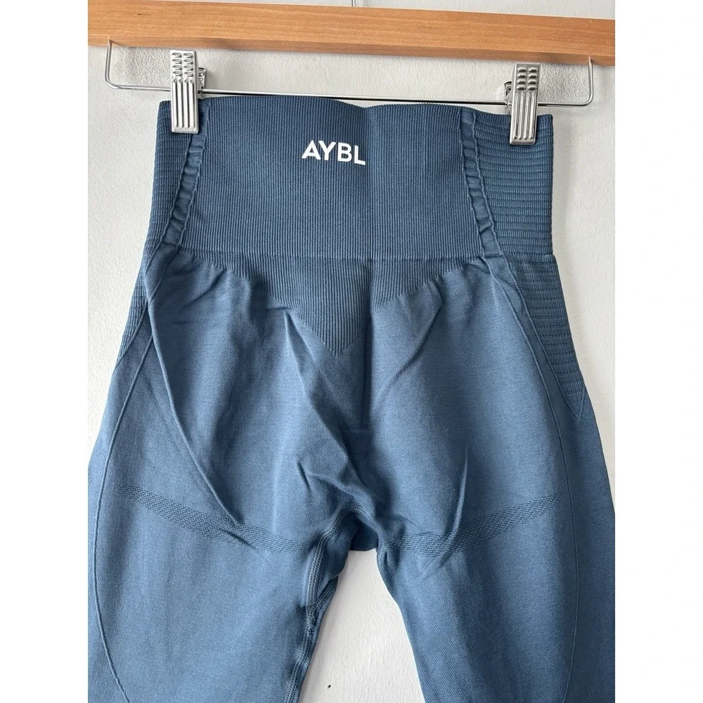 AYBL Balance V2 Seamless High Waist Compression Leggings & Bra Set‎ Blue Size S